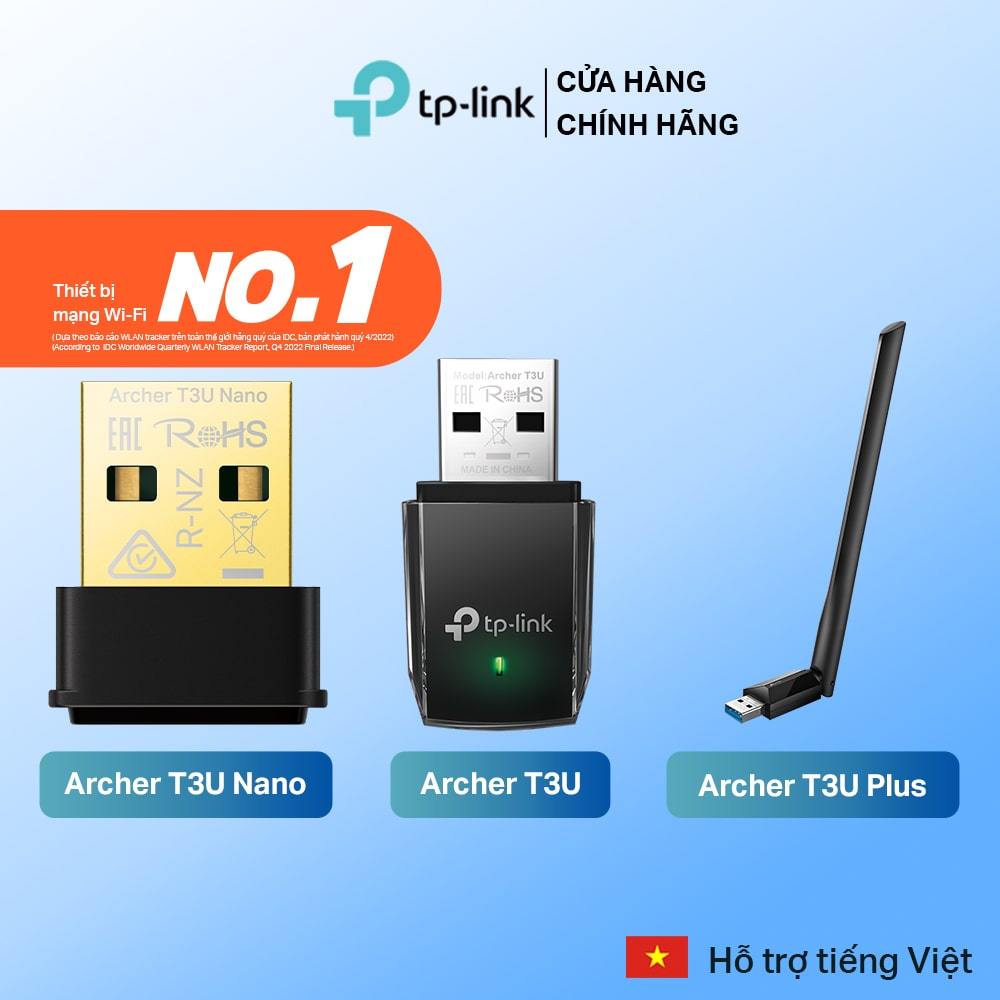 [Hỏa Tốc] Bộ Chuyển Đổi USB Wifi TP-Link Archer T3U / T3U Plus / T3U Nano Chuẩn AC 1300Mpbs