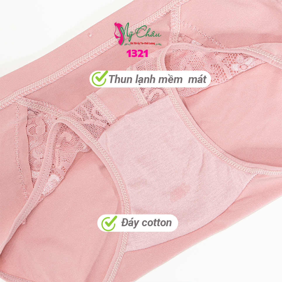 Quần Lót Thun Lạnh Phối Ren, SISTERHOOD 1321 Thái Lan, Quần Lót Nữ Ren, Cao Cấp, Sexy, Đáy Cotton,Siêu Bền, Cạp Cao Vừa,