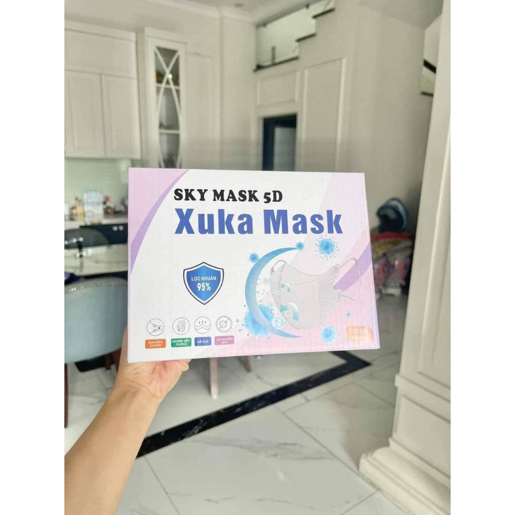 THÙNG 100 Khẩu trang y tế XUKA mềm mại mỏng thoáng màu trắng