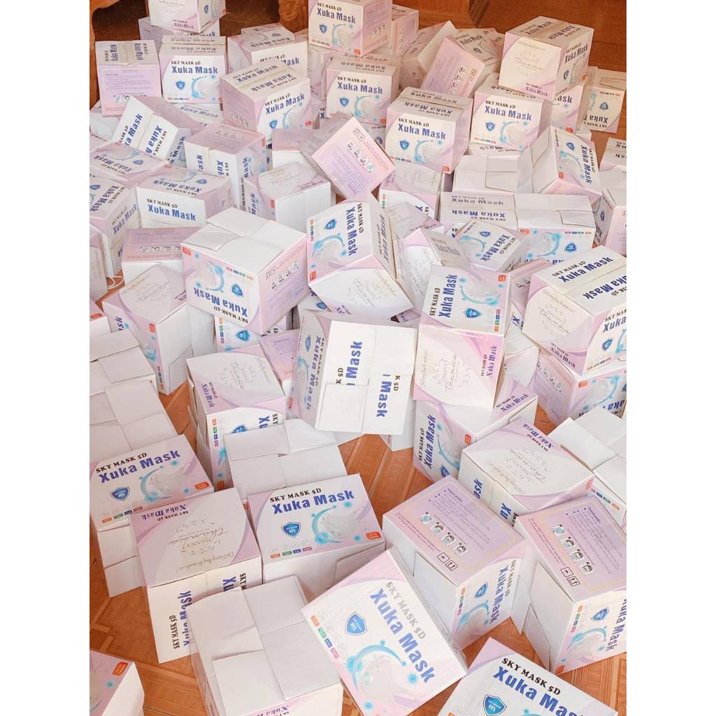 THÙNG 100 Khẩu trang y tế XUKA mềm mại mỏng thoáng màu trắng