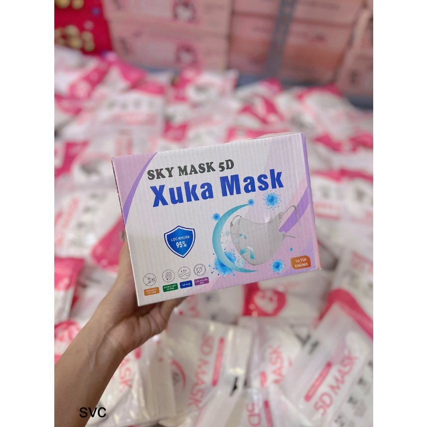 THÙNG 100 Khẩu trang y tế XUKA mềm mại mỏng thoáng màu trắng