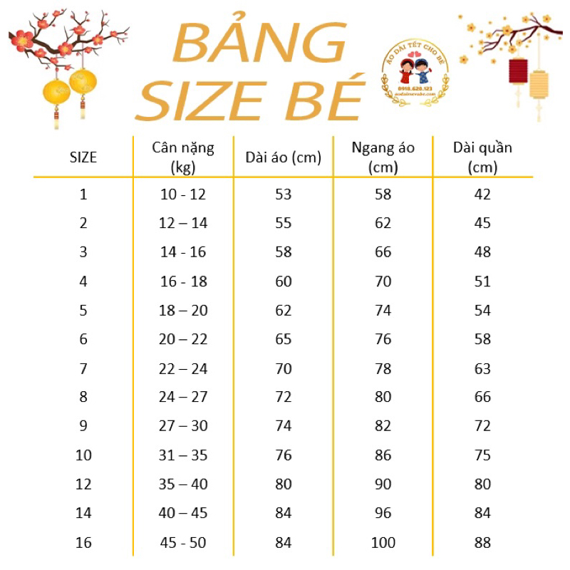 Áo dài bé trai Thiên Hạc 10-50kg không kèm quần