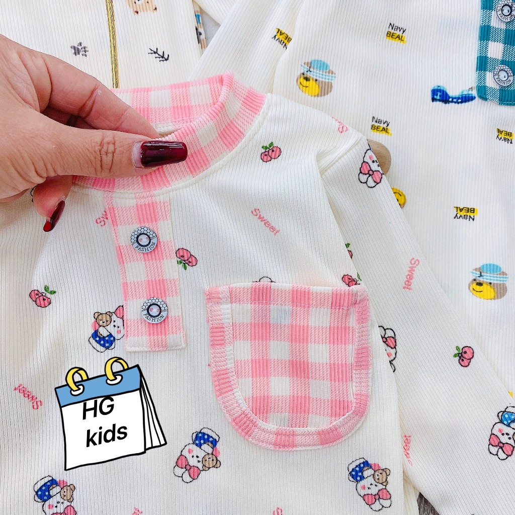 Đồ bộ bé trai, đồ bộ bé gái , bộ dài tay cho bé trai, bộ dài tay cho bé gái chất liệu tăm lạnh co gian 4 chiều 7-15kg