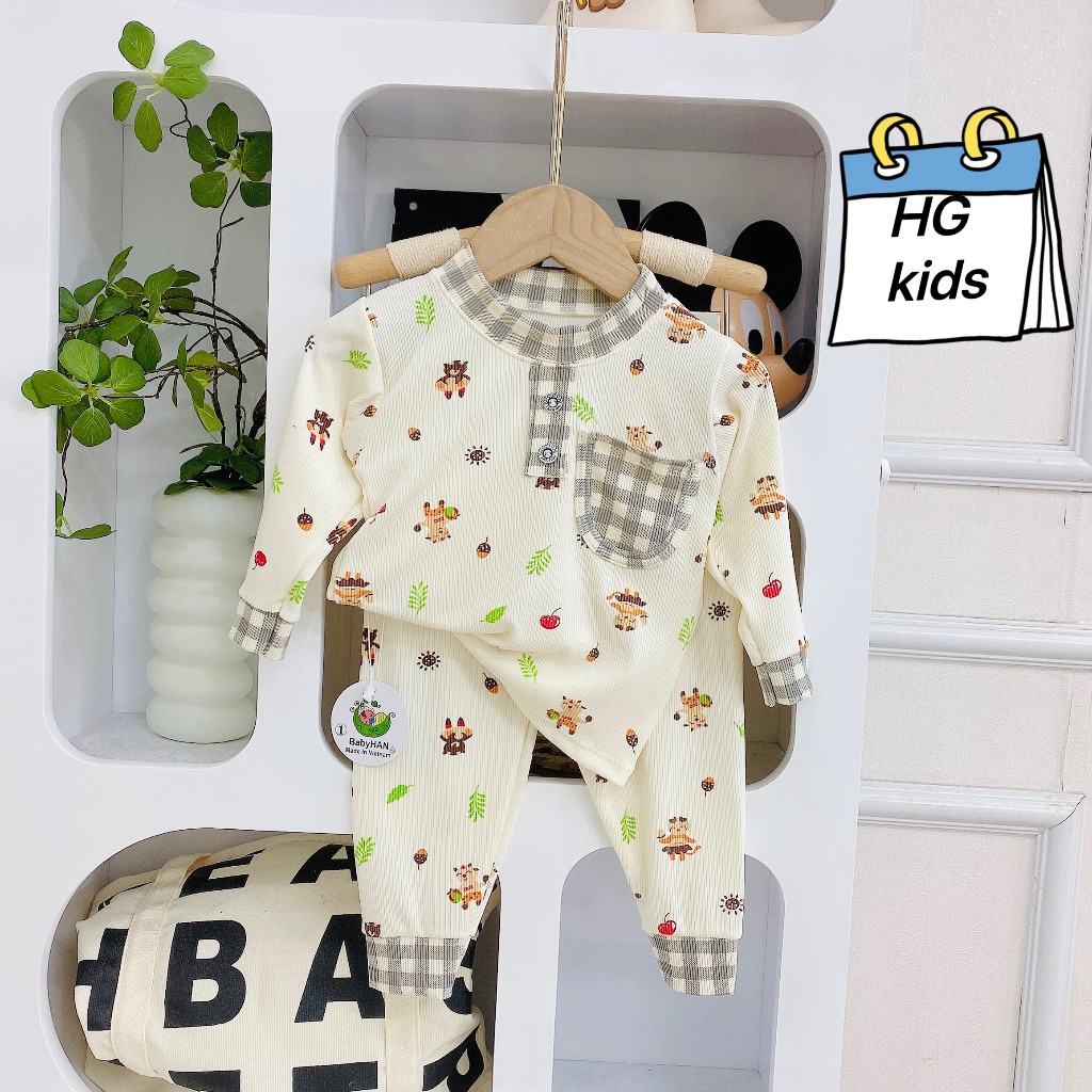 Đồ bộ bé trai, đồ bộ bé gái , bộ dài tay cho bé trai, bộ dài tay cho bé gái chất liệu tăm lạnh co gian 4 chiều 7-15kg