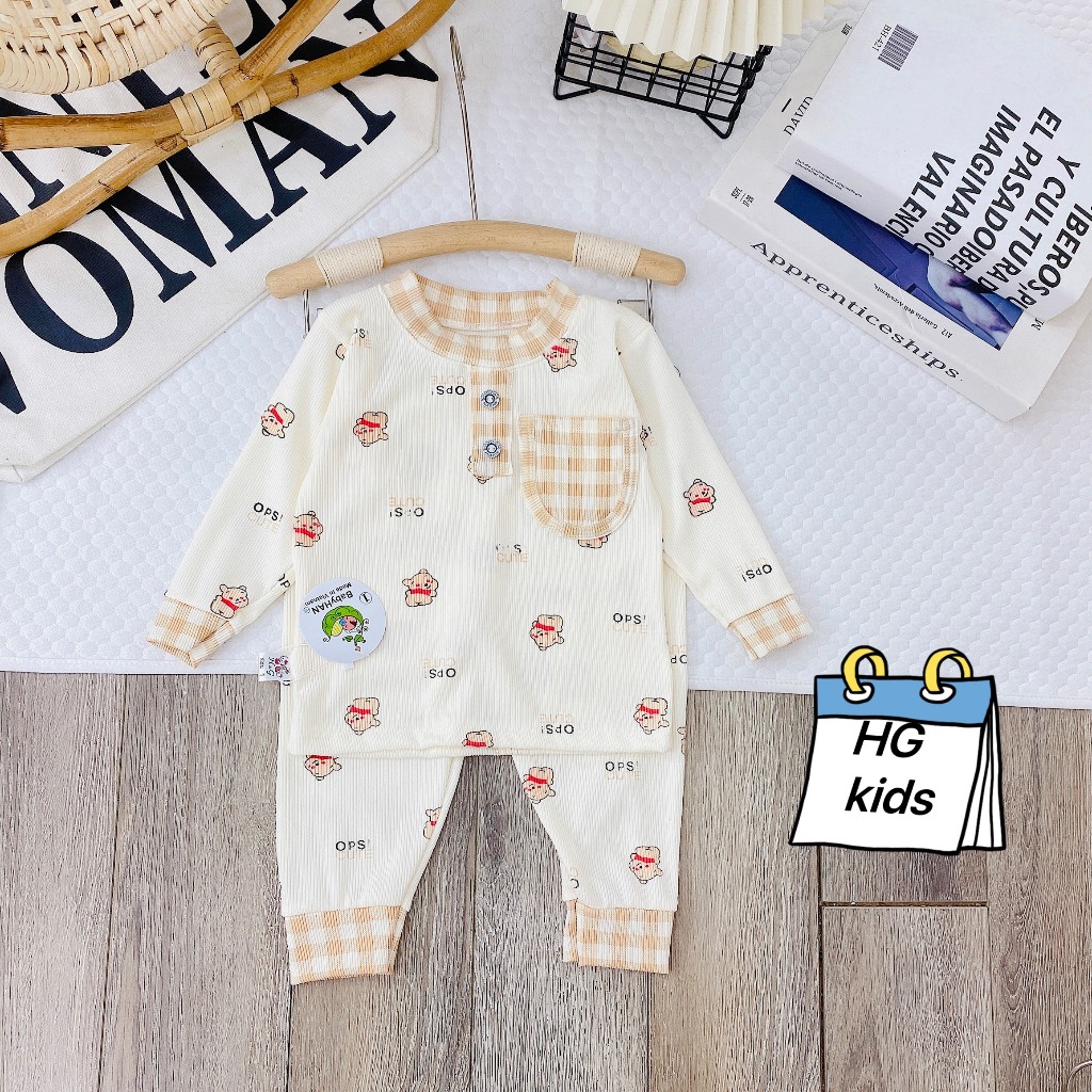 Đồ bộ bé trai, đồ bộ bé gái , bộ dài tay cho bé trai, bộ dài tay cho bé gái chất liệu tăm lạnh co gian 4 chiều 7-15kg