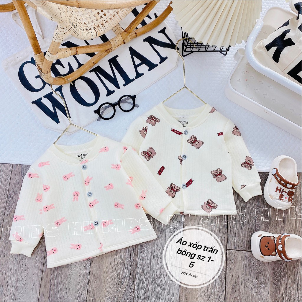 Áo khoác cho bé sơ sinh, áo khoác sơ sinh cho bé trai, áo khoác sơ sinh cho bé gái chất liệu trần bông xuất Hàn 3-11kg