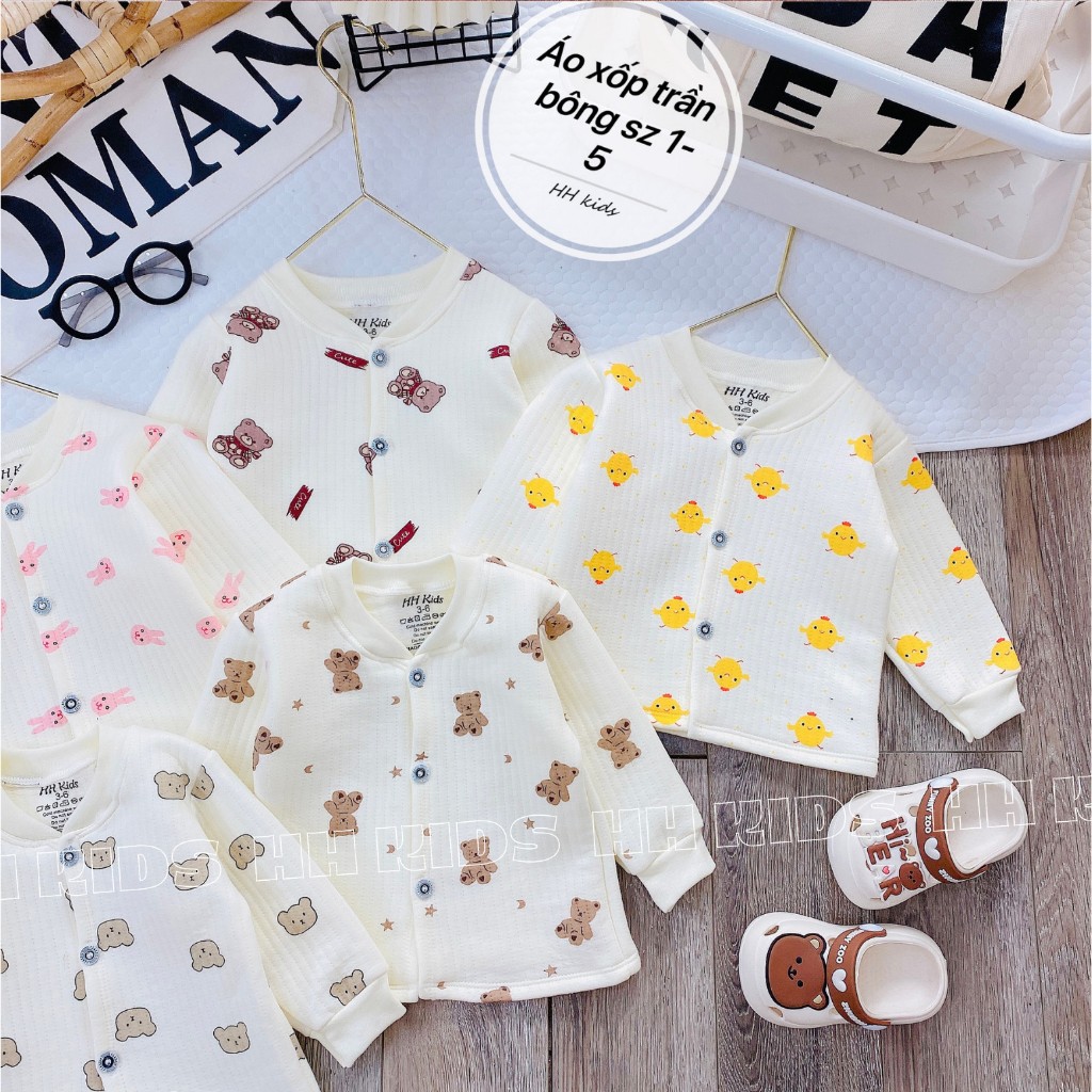 Áo khoác cho bé sơ sinh, áo khoác sơ sinh cho bé trai, áo khoác sơ sinh cho bé gái chất liệu trần bông xuất Hàn 3-11kg