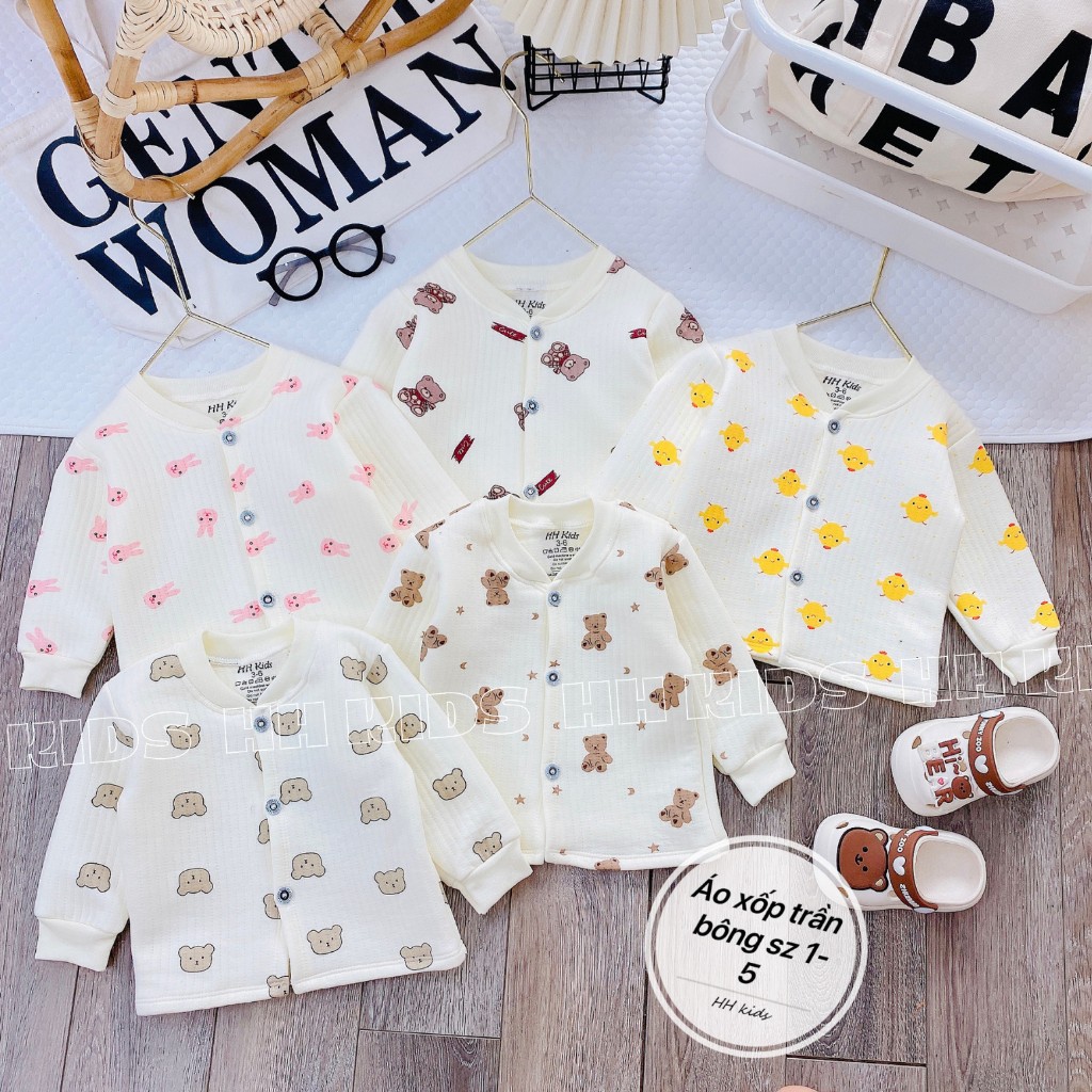 Áo khoác cho bé sơ sinh, áo khoác sơ sinh cho bé trai, áo khoác sơ sinh cho bé gái chất liệu trần bông xuất Hàn 3-11kg