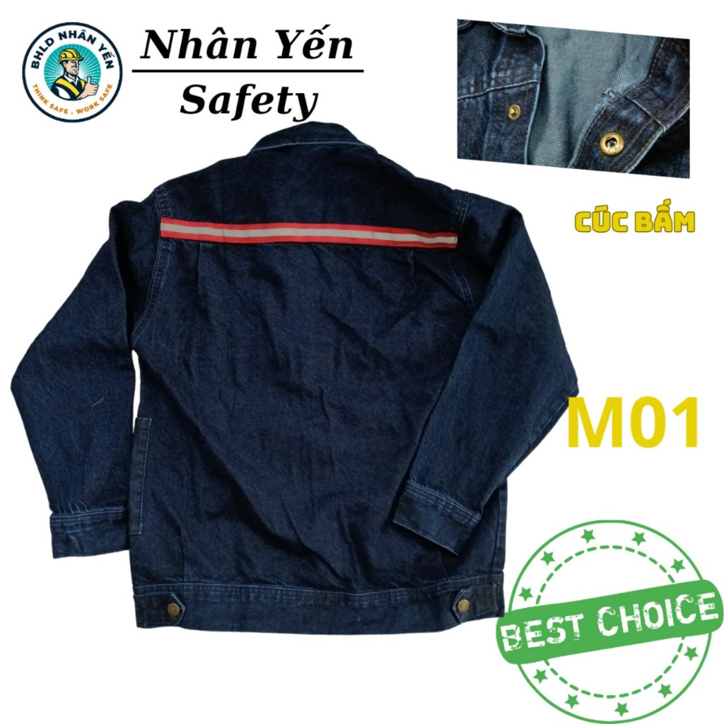 M01 Cúc Bấm Hàng Dày Quần Áo Jean Thợ Hàn Thợ Cơ Khí Phản Quang