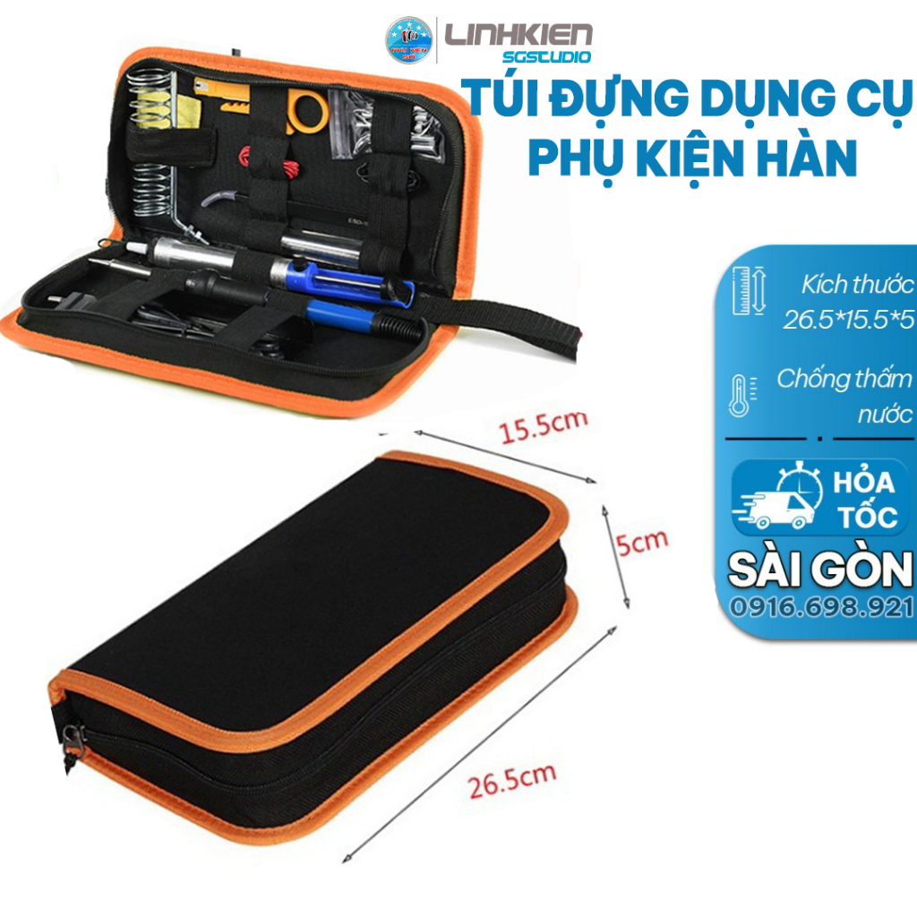 Túi đựng phụ kiện mỏ hàn, hàn mạch và dụng cụ sửa chữa 26,5CM