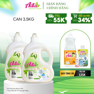 COMBO DẪN LỐI YÊU THƯƠNG 2 Can Nước Giặt Ailla Siêu Sạch 2KG, Tặng1Lọ Bột Tẩy Lồng Máy Giặt, 1 Nước Rửa Chén, 1 Xịt Thơm