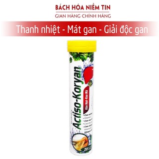 Viên sủi mát gan New - ACTISO Râu Ngô Rau Má - Tuýp 20 viên - Mát gan thanh nhiệt