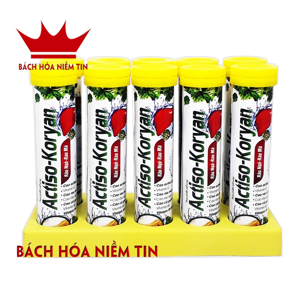 Viên sủi mát gan New - ACTISO Râu Ngô Rau Má - Tuýp 20 viên - Mát gan thanh nhiệt