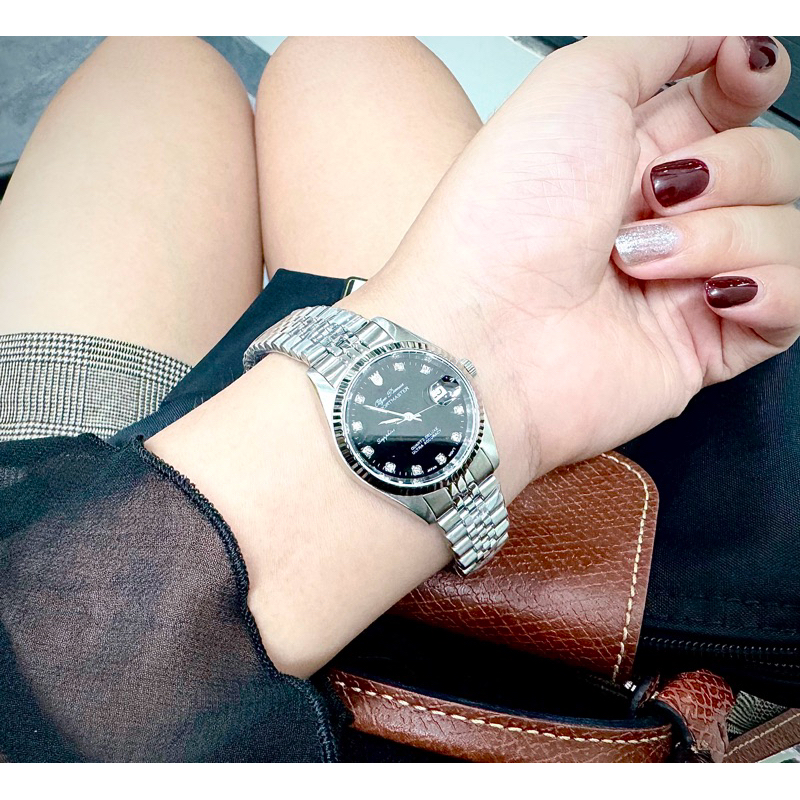 Đồng hồ đôi nam nữ dây kim loại Olym Pianus OP89322 MS / OP68322 LS mặt đen