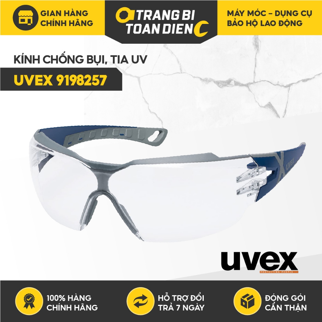 Kính bảo hộ Uvex Pheos CX2, Kính chống bụi, chống hơi nước, chống tia UV dùng đi xe máy, lao động 