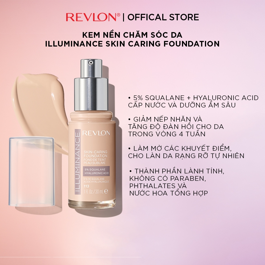 Kem Nền Chăm Sóc Da Illuminance™ - REVLON ILLUMINANCE SKIN-CARING FOUNDATION 5% SQUALENE HYALURONIC ACID