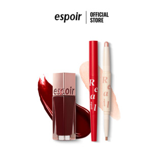 Combo Halloween Espoir Son Tint Couture Lip Tint Shine Vampy và Bút Highlight Có Nhũ Lấp Lánh Real Eye Dual Stick
