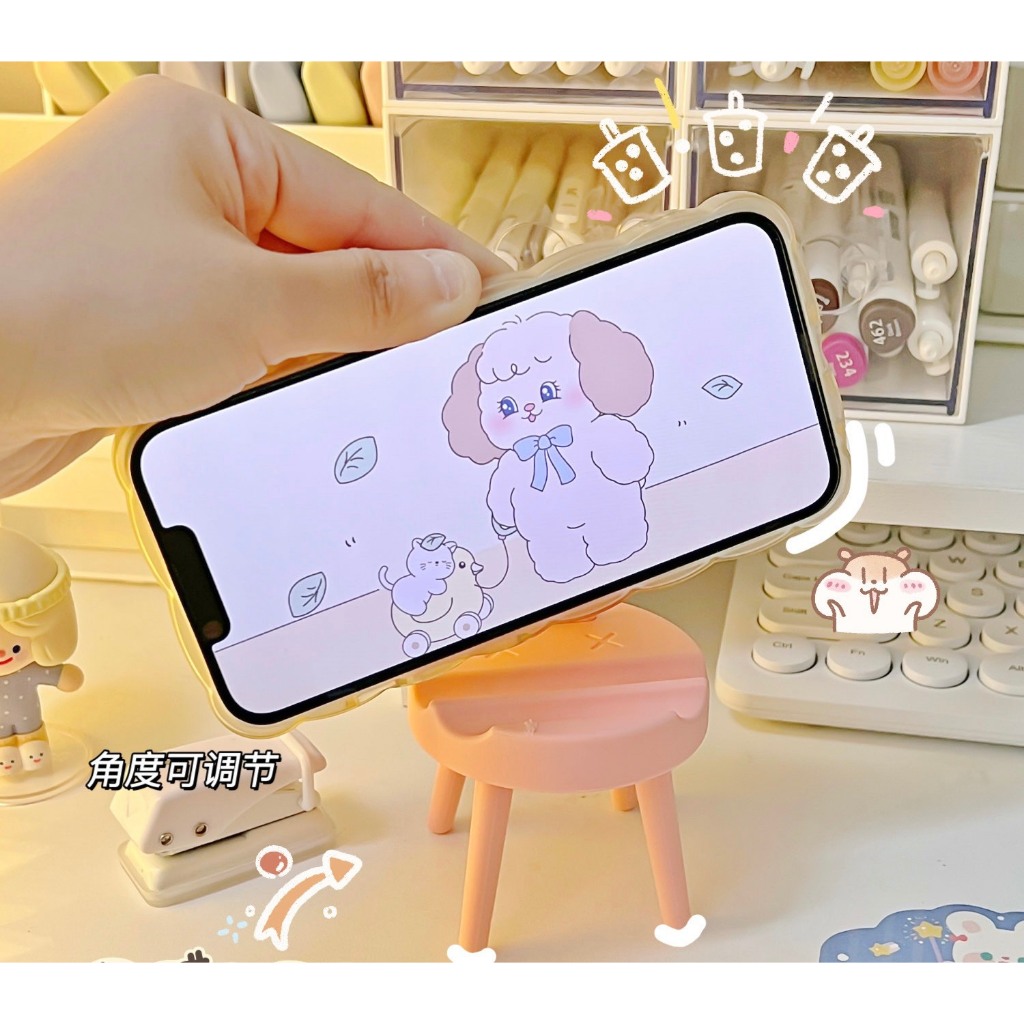 Kệ Kê Điện Thoại Hình Ghế Hình Tai Thỏ Pastel