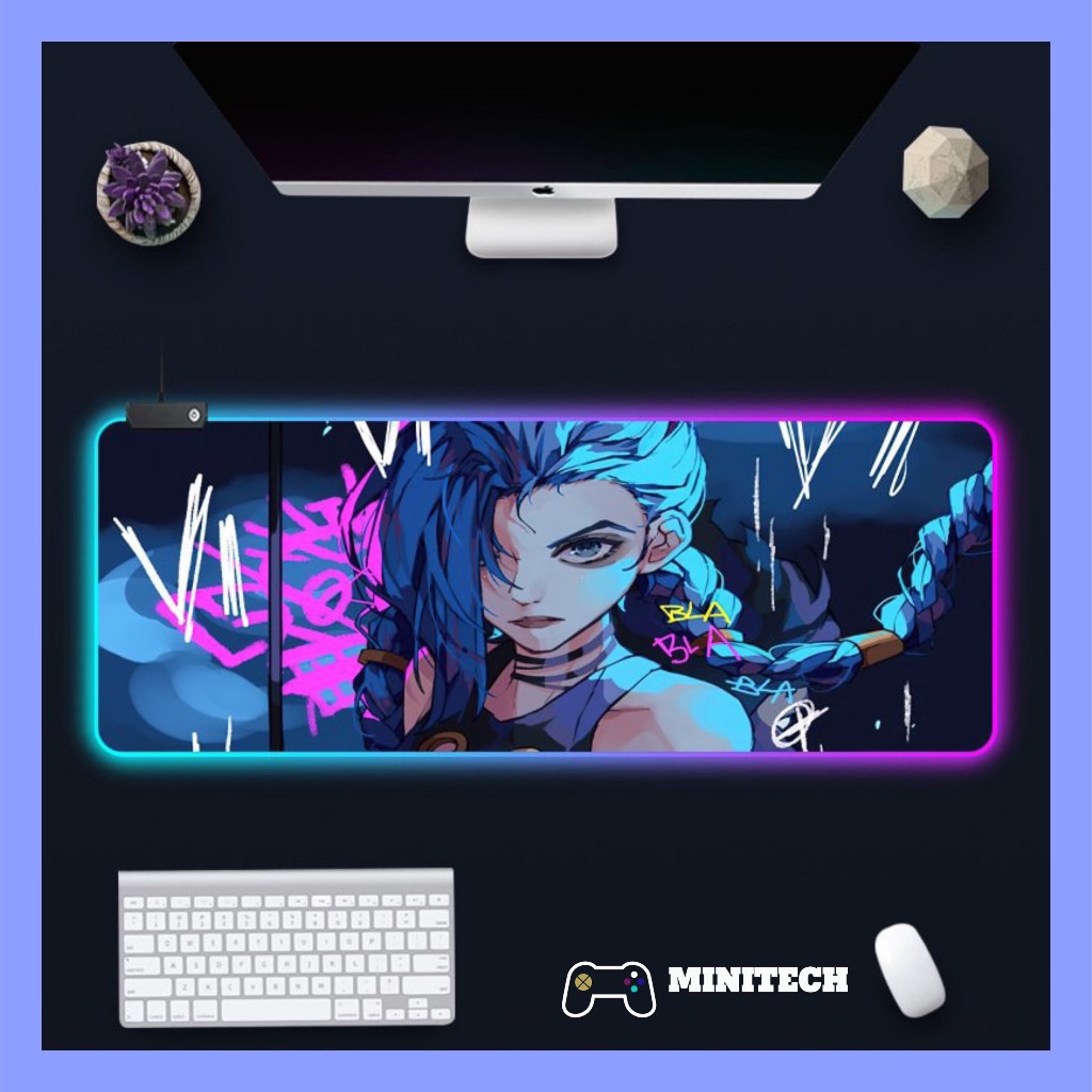 Lót chuột LED rgb 30x80cm JINX league of legend lol liên minh huyền thoại