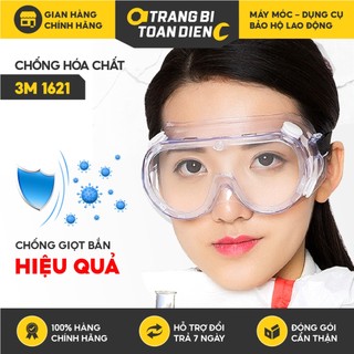 Kính chống hóa chất 3M 1621 chống văng bắn hoá chất, bụi, chống tia UV, chống đọng sương