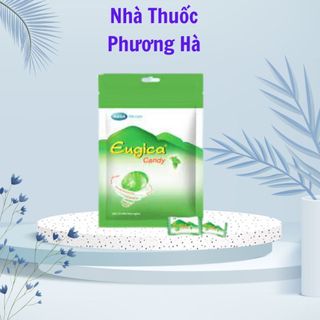 Túi 15 viên kẹo ngâm ho eugica . Eugica candy thảo dược giúp giảm ho, đau, rát họng, khàn tiếng.
