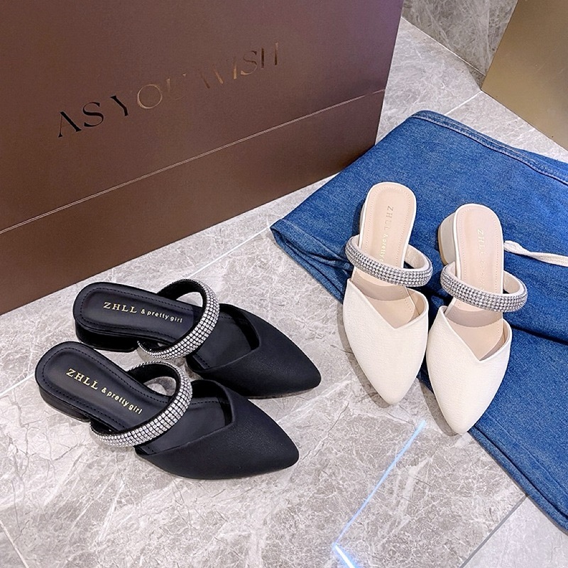 Giày cao gót sục nữ quai đá quảng châu cao 2 phân big size 40 ,41, 42,43,44