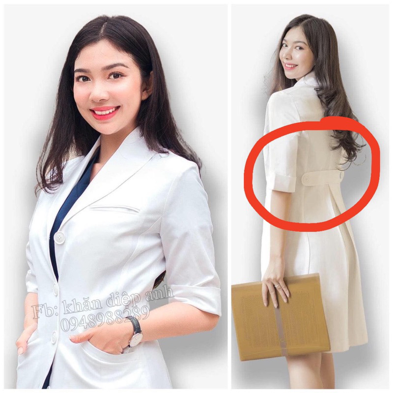 ÁO BLUOSE BÁC SĨ -Y Tá- Free thêu logo từ 5c