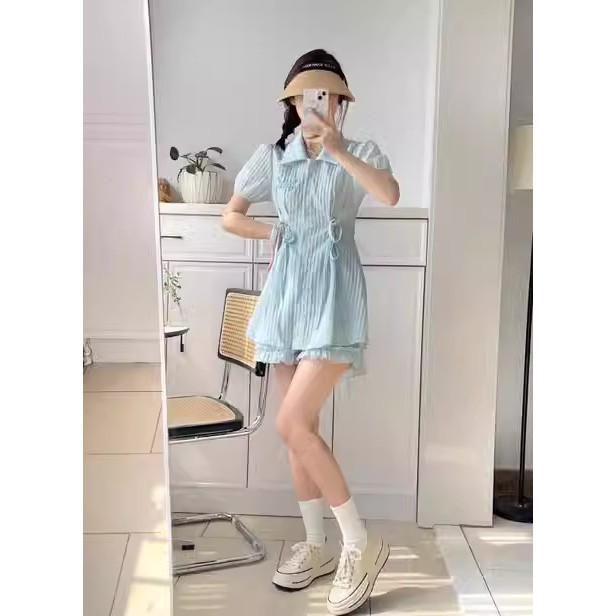 Mùa hè 2023 mới Váy cổ búp bê polo