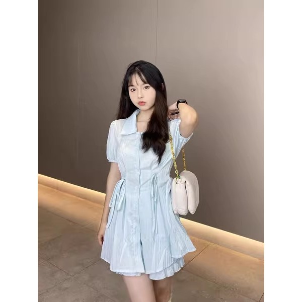 Mùa hè 2023 mới Váy cổ búp bê polo