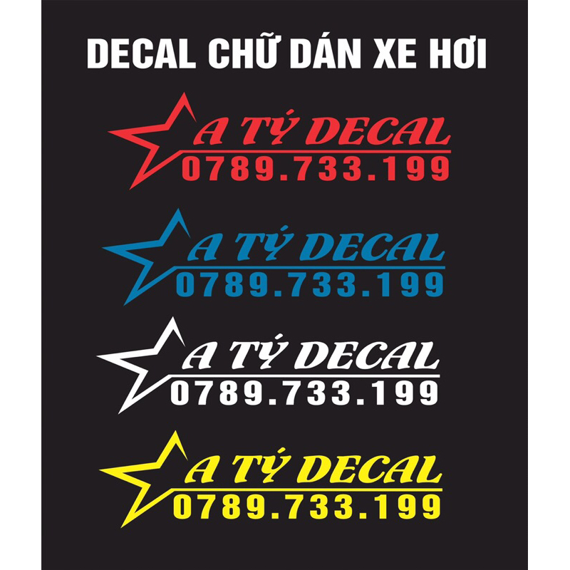 Chữ tên số điện thoại decal dán xe hơi