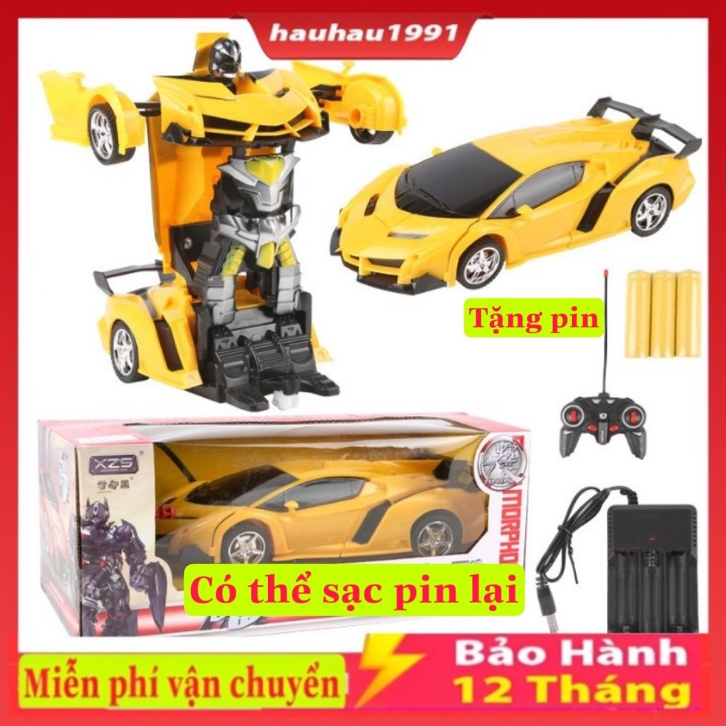 Xe Biến Hình Robot Điều Khiển Từ Xa, Ô tô Biến Hình Có Điều Khiển , TẶNG PIN , TẶNG ĐẾ SẠC LẠI PIN, LOẠI TO