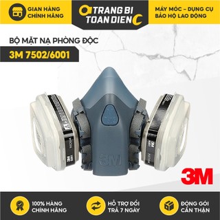 Mặt nạ phòng độc 3M 7502 và Phin lọc 6001 chính hãng, phun thuốc, phun sơn, lọc bụi mịn, vi rút
