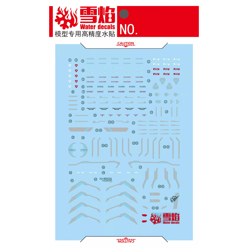 DECAL NƯỚC PHẢN QUANG CHO MÔ HÌNH HG 1/144 CALIBARN TWFM