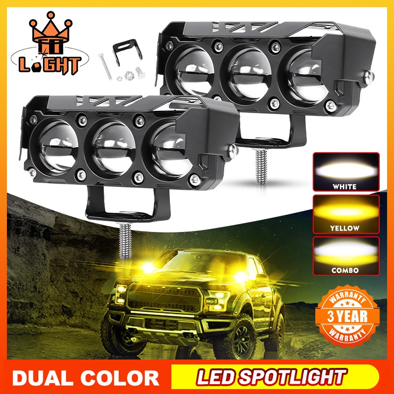 Đèn Pha LED 4inch 60W Mini Ánh Sáng Trắng / Vàng Dành Cho Xe Mô Tô