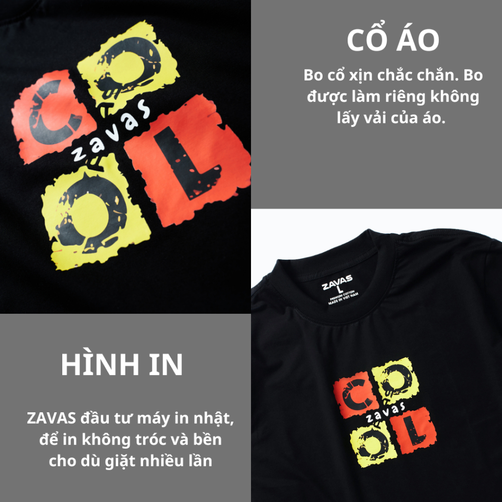 Áo thun nam cổ tròn COOL chất vải cotton 4 chiều xuất xịn, mát mẻ, dày mịn sang trọng - ZAVAS