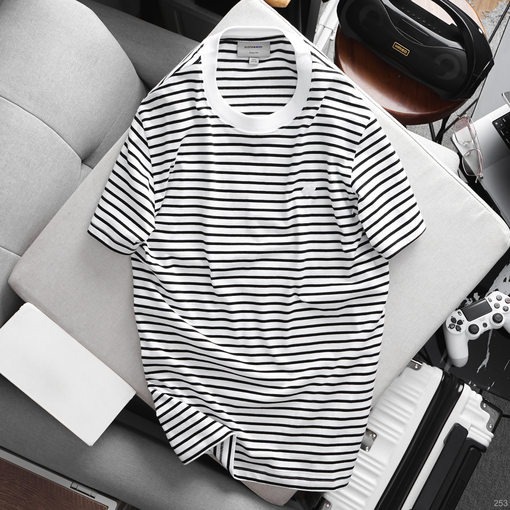 Áo thun nam ICONDENIM Trơn W Logo thêu nổi chất Cotton mềm mại - ATID0253