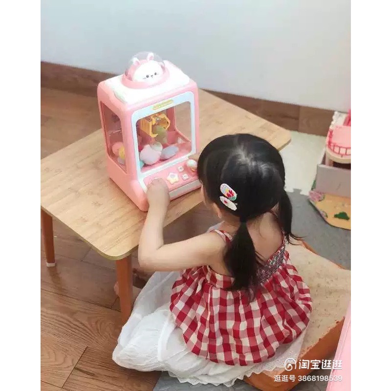 Máy Gắp Thú Bông Mini Dành Cho Bé,Có Nhạc Có Đèn Sẵn 10 Thú Bông, 10 Bóng Cho Trẻ Em