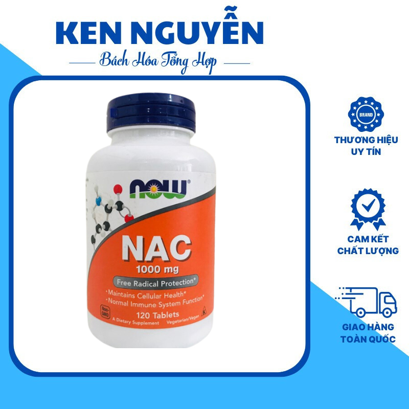 NAC Viên Uống Hỗ Trợ Giải Độc Gan NOW NAC 1000mg 120 Viên - Ken Nguyễn- Bách Hóa Tổng Hợp