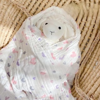 Khăn tắm 6 lớp Nu Muslin Họa Tiết Cho bé trai bé gái
