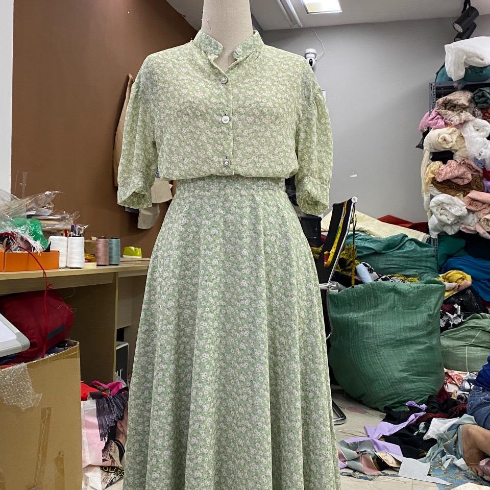 Set áo hoa nhí + chân váy-10530