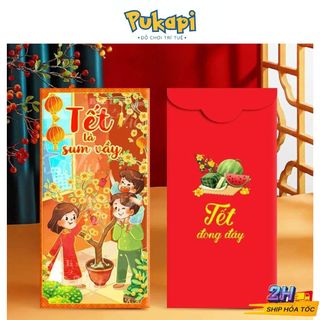 Sét 10 bao lì xì tết giáp thìn 2024, lì xì truyền thống tết sum vầy pukapi