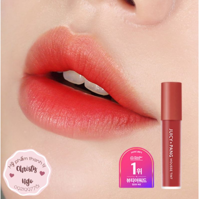 SON NHUNG MỀM MỊN MÔI JUICY•PANG MOUSSE TINT MÀU RD01