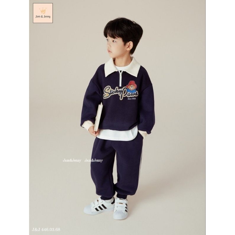 Bộ xanh navy Sticky Paw cho bé trai