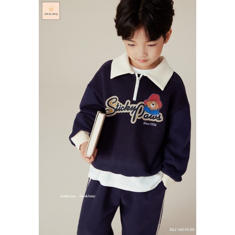 Bộ xanh navy Sticky Paw cho bé trai