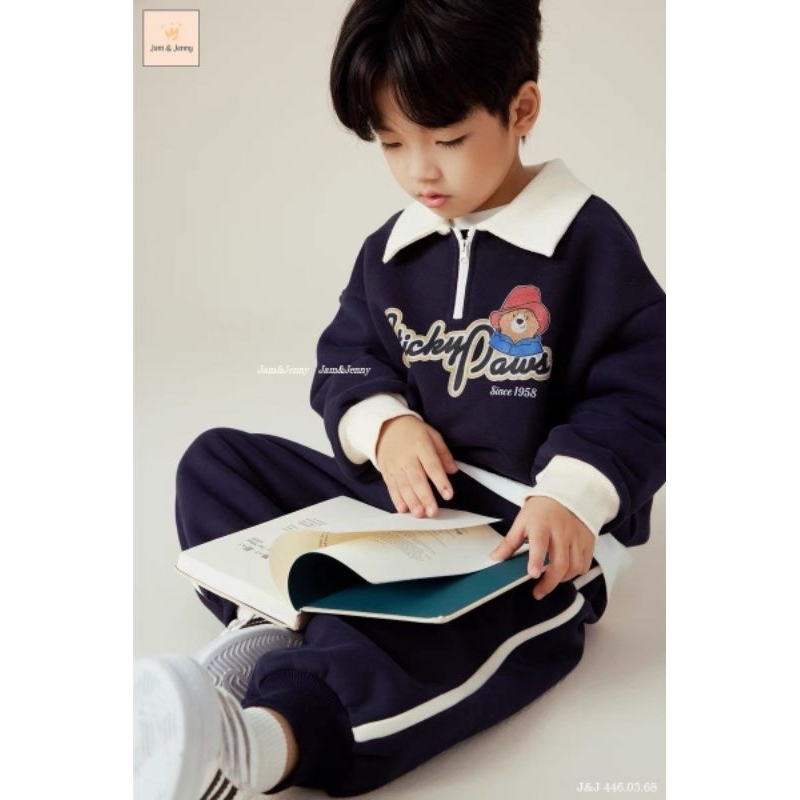 Bộ xanh navy Sticky Paw cho bé trai