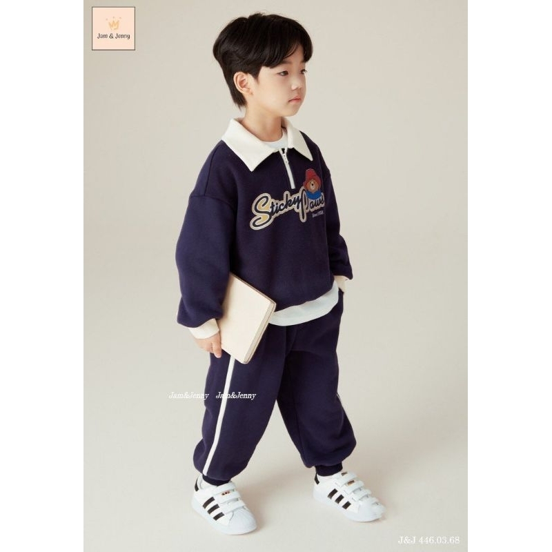 Bộ xanh navy Sticky Paw cho bé trai