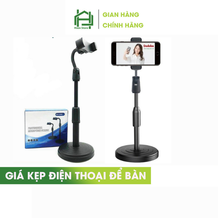 Kẹp điện thoại để bàn HSON, giá đỡ điện thoại đa năng, quay video livestream, chụp ảnh, xem phim siêu tiện dụng