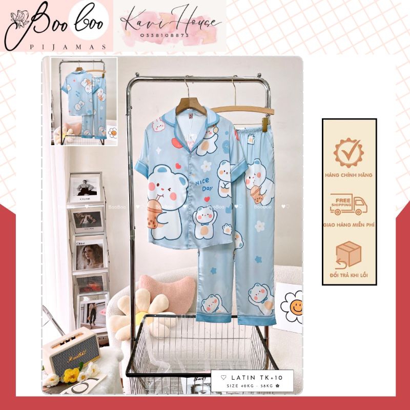𝑲𝑨𝑽𝑰𝑯𝑶𝑼𝑺𝑬 🍁 Đồ Mặc Nhà Pijama² 𝑻𝑵𝑸𝑫 𝑩𝒐𝒐 𝑩𝒐𝒐 Lụa Latin Freesize Hàng Thiết Kế