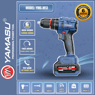 Máy khoan bắt vít pin 21v yamasu yms-m13 đầu 13mm với 3 chế độ khoan và 2 tốc độ lực