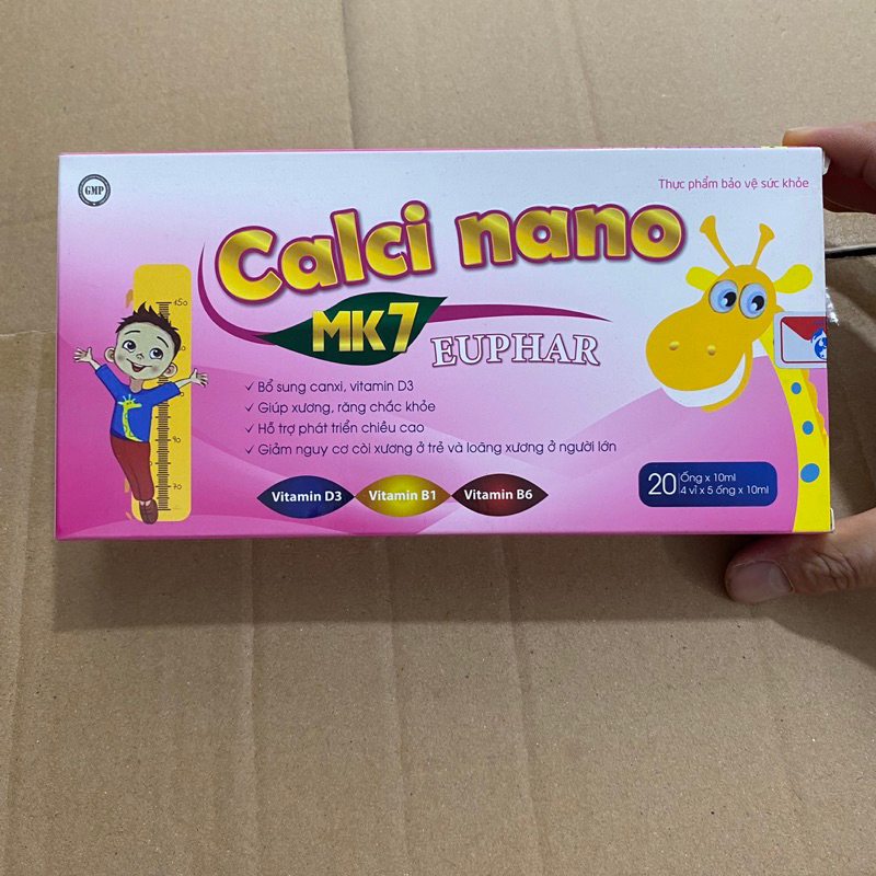 Siro Canxi Nano K2 cho bé bổ sung Vitamin D3 K2 MK7 - DR.COW CALCI NANO PLUS - Canxi nano Mk7 Hộp 20 ống